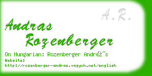 andras rozenberger business card